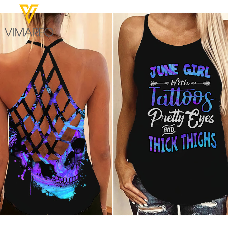 KHMD JUNE GIRL  Criss-Cross CHAOTIC Tank Top Legging