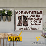 Personalized German Veteran Family Printed Metal Sign NEYA18