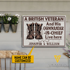 Personalized British Veteran Family Printed Metal Sign NEYA18