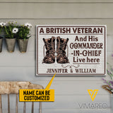 Personalized British Veteran Family Printed Metal Sign NEYA18