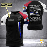 Missouri BLUE LINE CUSTOMIZE T SHIRT 3D PRINTED TMT flag