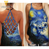 KA STARRYNIGHT CAT Criss-Cross Tank Top