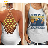 KA MADAFAKAS CAT Criss-Cross Open Back Camisole Tank Top 3 style ZA1503