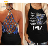 KA FLOWER KITTEN  Criss-Cross Tank Top