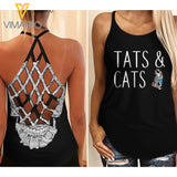 KA TATS AND CATS  Criss-Cross Tank Top