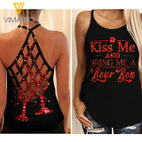 Kiss and Bring me Wine Criss Cross Open Back Camisole Tank Top