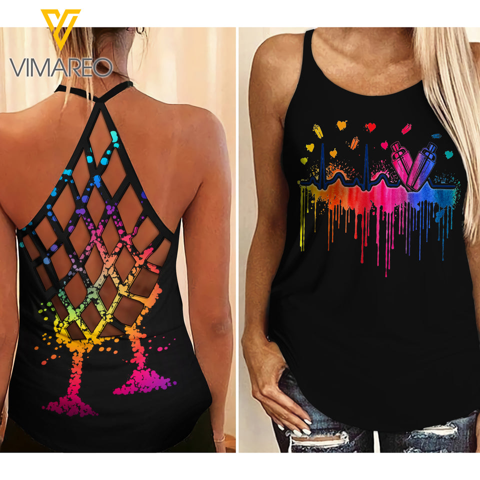 Mother's day  Criss-Cross Open Back Camisole Tank Top 2 style ZD1603