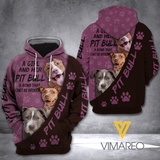 PITBULL DOG HOODIE 3D PRINTED LC