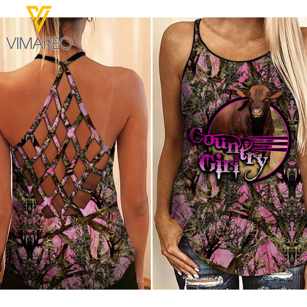 COUNTRY GIRL CRISS-CROSS OPEN BACK CAMISOLE TANK TOP