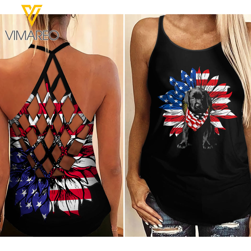 LABRADOR DOG CRISS-CROSS TANK TOP