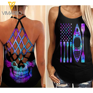 KAYAKING GIRL CRISS-CROSS OPEN BACK CAMISOLE TANK TOP