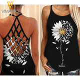 SEWING SUNFLOWER Criss-Cross Open Back Camisole Tank Top