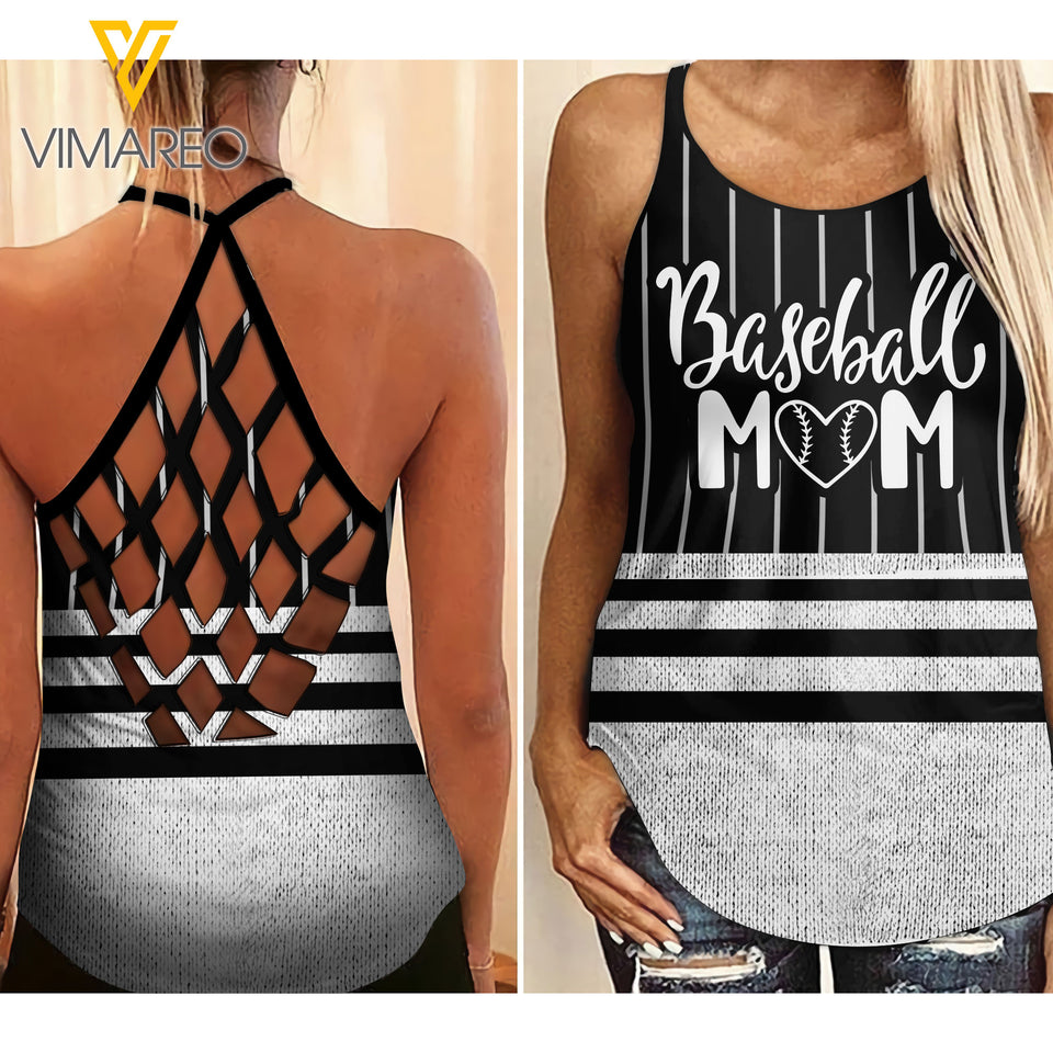 BASEBALL MOM CRISS-CROSS TANK TOP/LEGGING