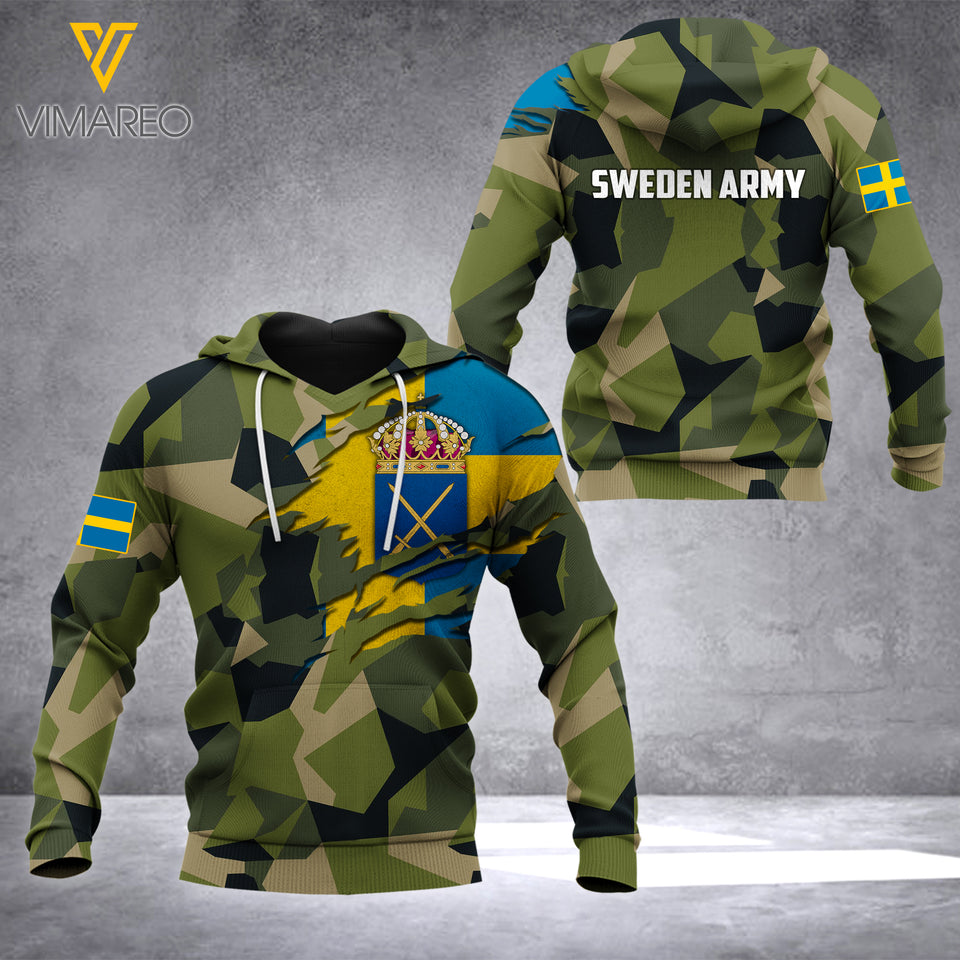 SWEDEN ARMY HOODIE 3D PRINTED