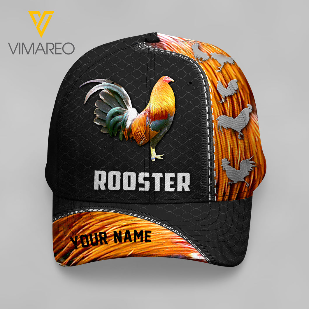 PERSONALIZED ROOSTER PEAKED CAP 3D