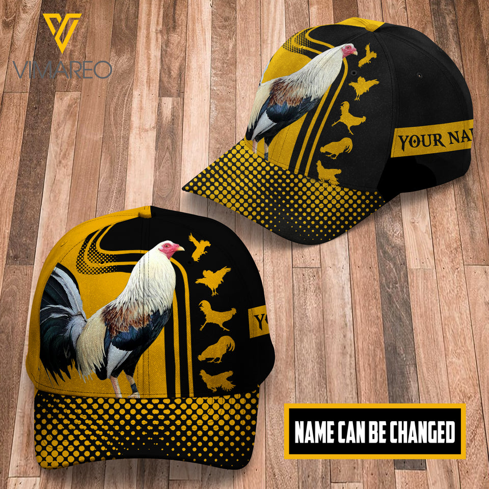 PERSONALIZED ROOSTER PEAKED CAP 3D