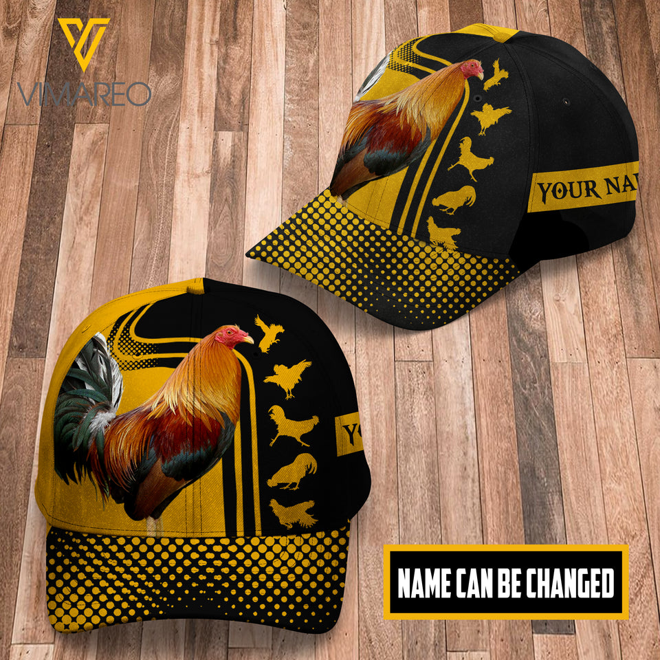 PERSONALIZED ROOSTER PEAKED CAP 3D