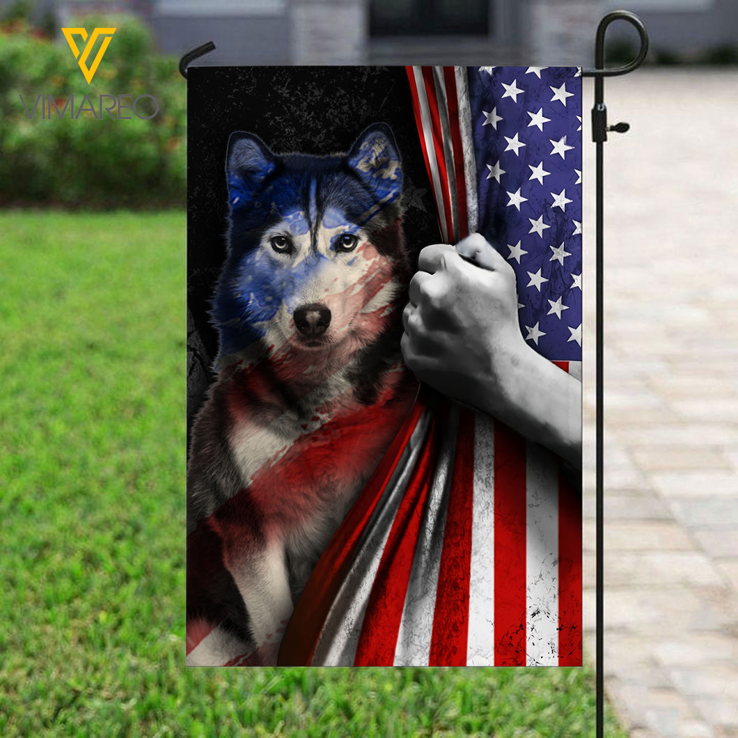 HUSKY DOG FLAG