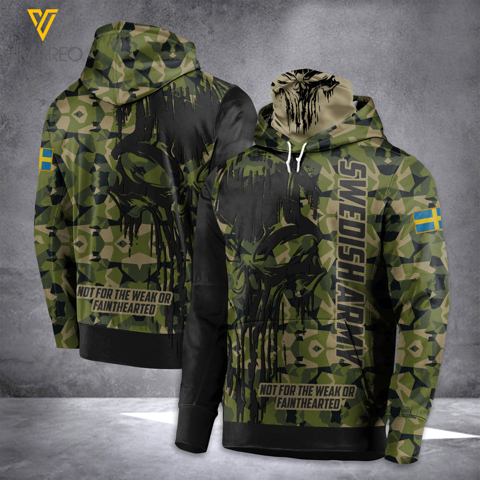 SWEDEN ARMY MASK HOODIE 3D PRINTED