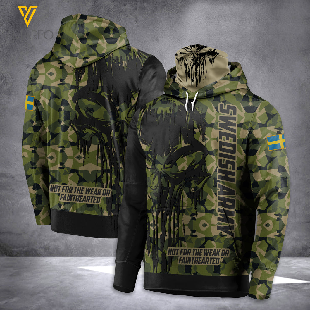 SWEDEN ARMY MASK HOODIE 3D PRINTED