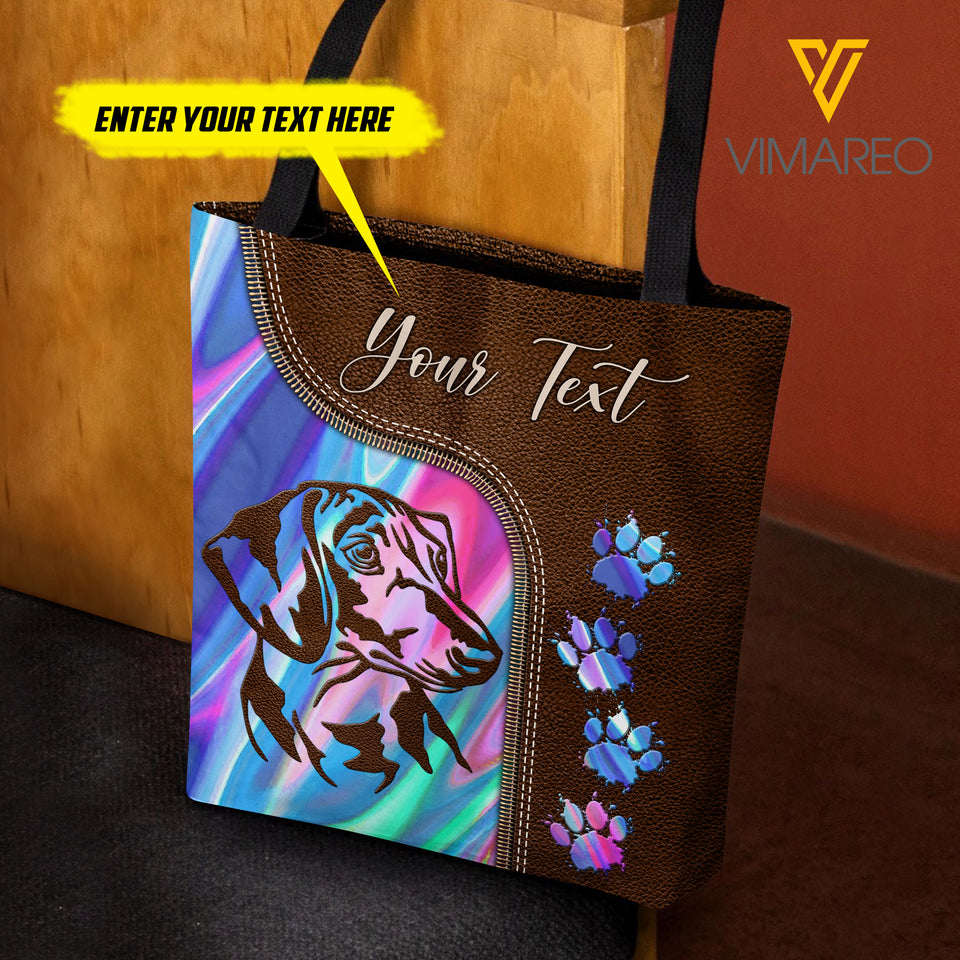 PERSONALIZED DACHSHUND DOG TOTE BAG