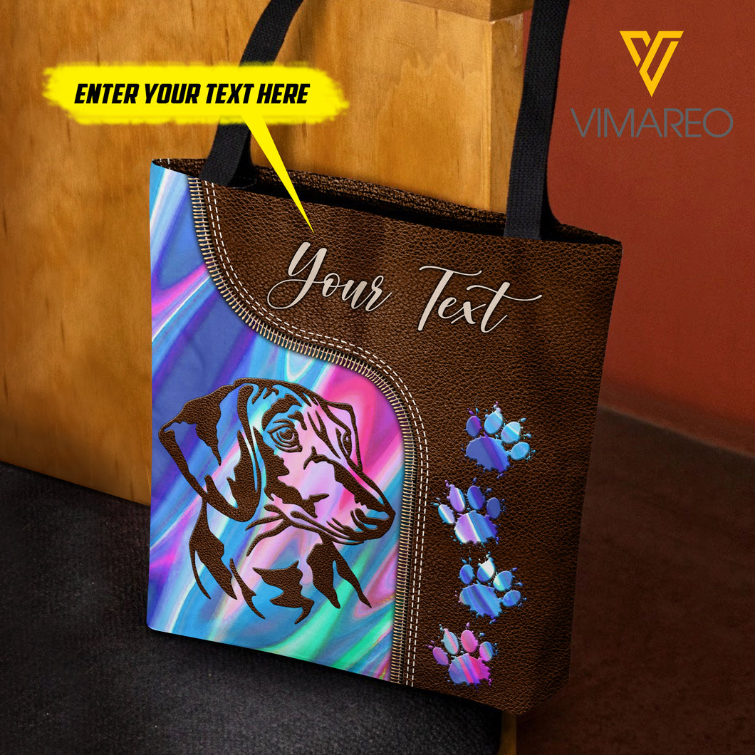 PERSONALIZED DACHSHUND DOG TOTE BAG