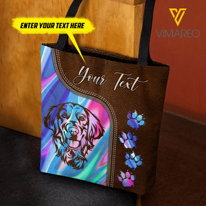 PERSONALIZED GOLDEN DOG TOTE BAG