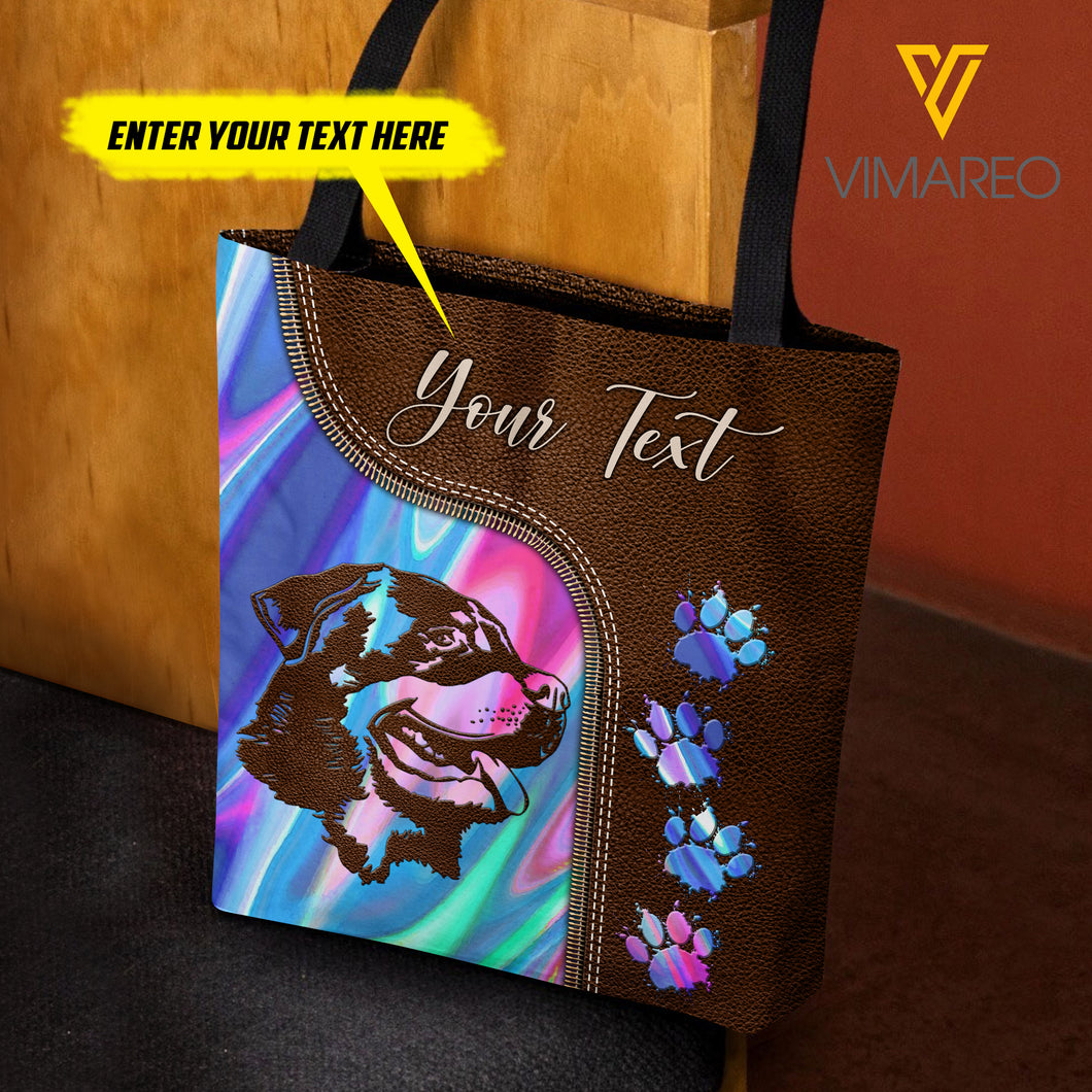 PERSONALIZED ROTTWEILER DOG TOTE BAG
