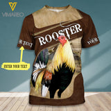 PERSONALIZED ROOSTER T-SHIRT 3D PRINTED