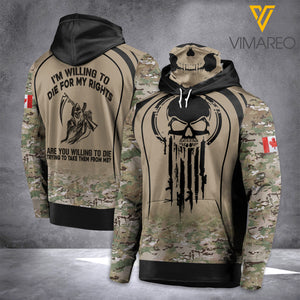 CANADA SOLDIER MASK HOODIE 3D PRINTED