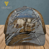 CHAROLAIS CATTLE PEAKED CAP 3D