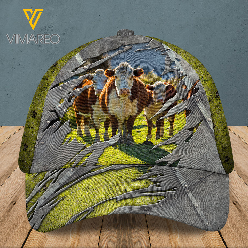 HEREFORD CATTLE PEAKED CAP 3D