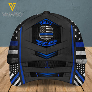 PERSONALIZED POLICE PEAKED CAP 3D LC