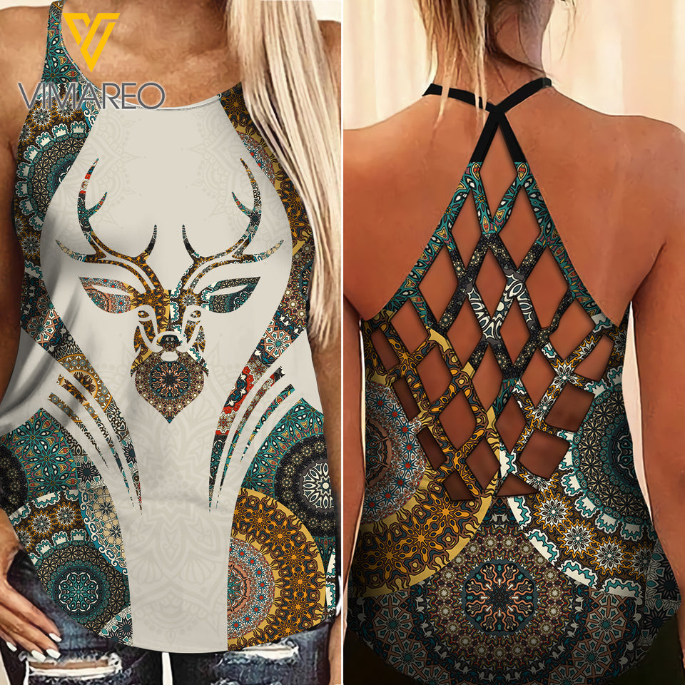 HUNTING GIRL CRISS-CROSS TANK TOP/LEGGING
