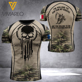 FRANCE ARMY CUSTOMIZE T-SHIRT 3D PRINTED