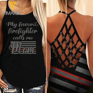 FIREFIGHTER MOM CRISS-CROSS TANK TOP/LEGGING