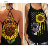 PITBULL DOG CRISS-CROSS OPEN BACK CAMISOLE TANK TOP