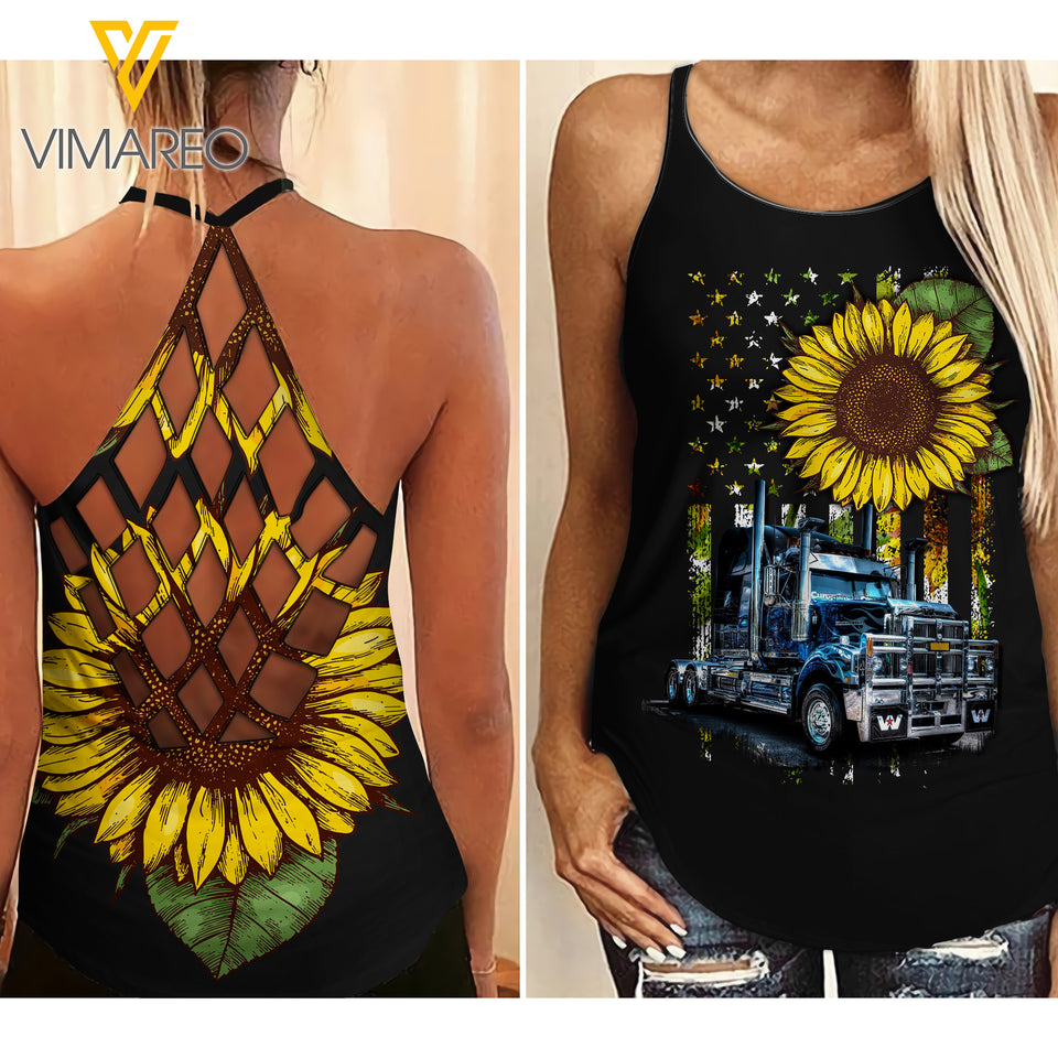 TRUCK SUNFLOWER CRISS-CROSS TANK TOP