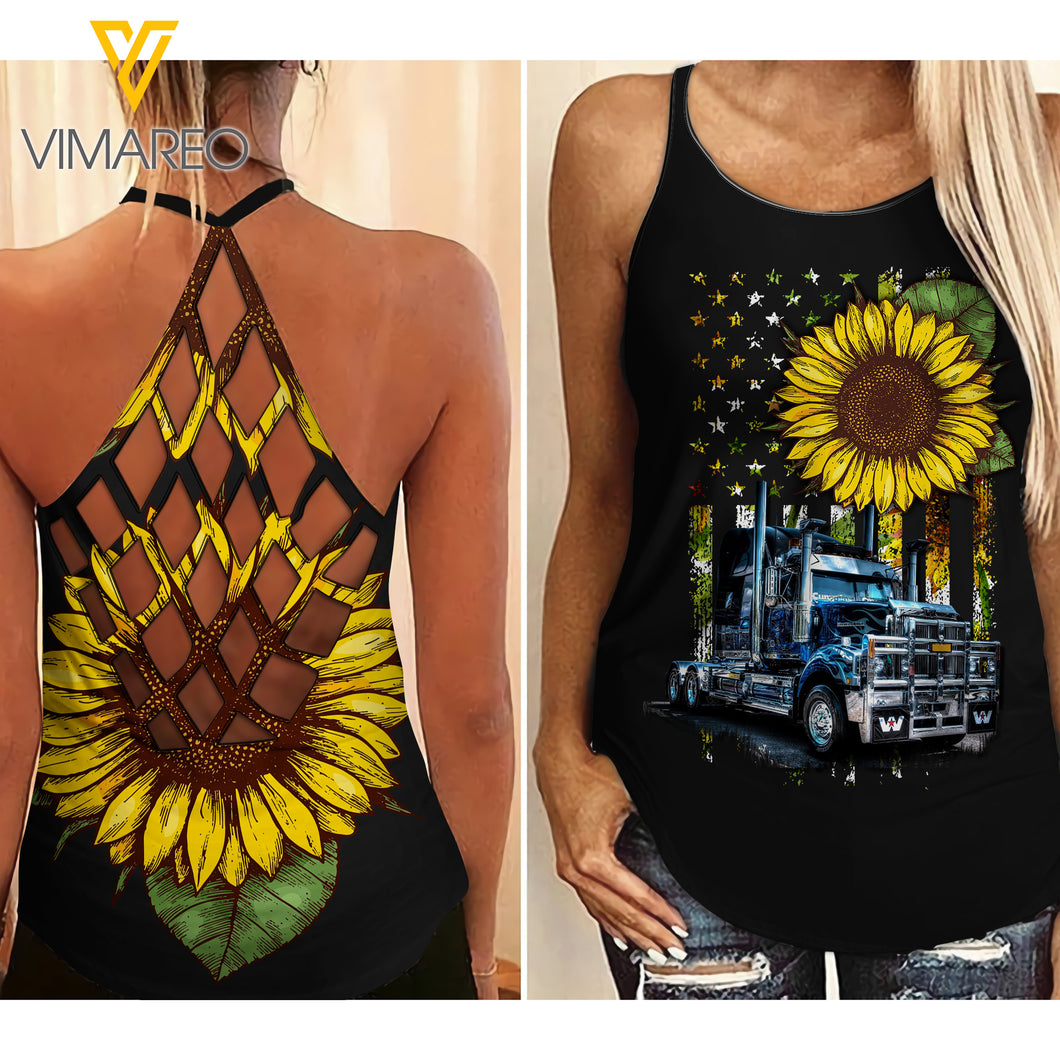 TRUCK SUNFLOWER CRISS-CROSS TANK TOP