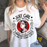 JULY GIRL WITH TATTOOS T-SHIRT 3D PRINTED