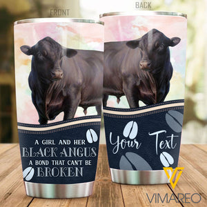 PERSONALIZED BLACK ANGUS CATTLE TUMBLER