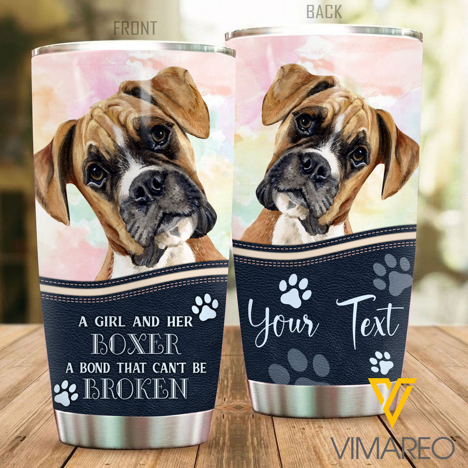 PERSONALIZED BOXER DOG TUMBLER