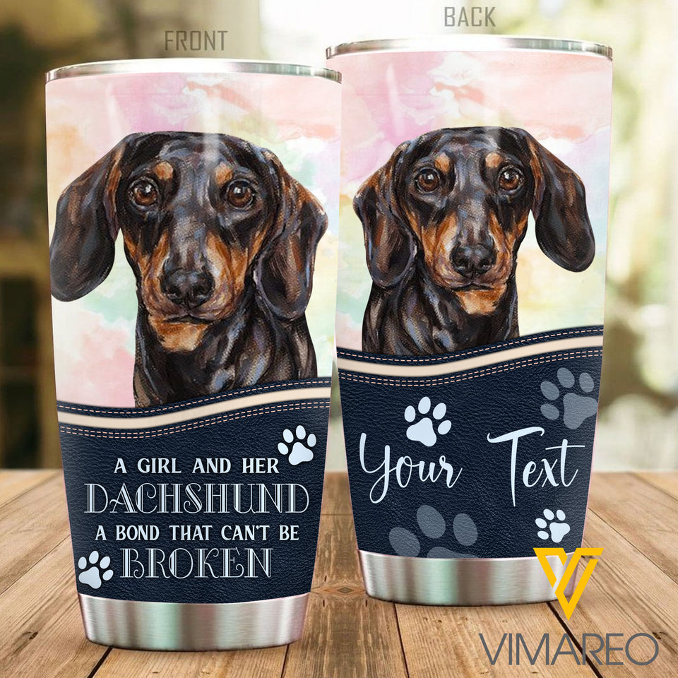 PERSONALIZED DACHSHUND DOG TUMBLER