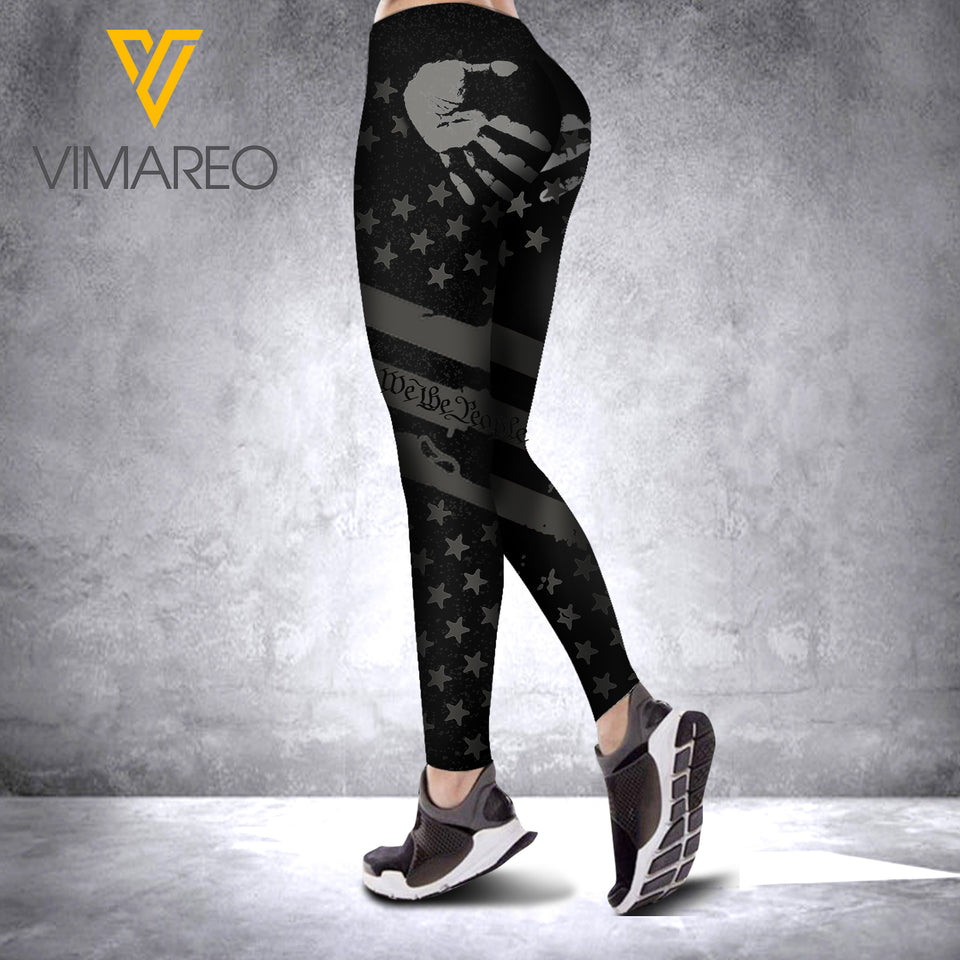 WE THE PEOPLE CRISS-CROSS OPEN BACK CAMISOLE TANK TOP/LEGGING