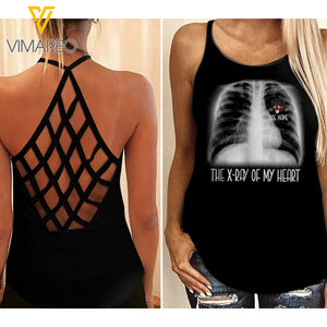 PERSONALIZED ROTTWEILER DOG CRISS-CROSS OPEN BACK CAMISOLE TANK TOP