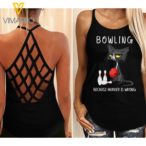 BOWLING CAT CRISS-CROSS TANK TOP
