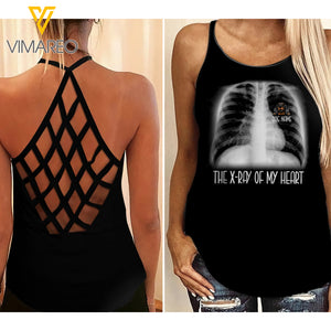 PERSONALIZED DACHSHUND DOG CRISS-CROSS OPEN BACK CAMISOLE TANK TOP