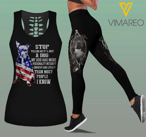 PITBULL DOG TANKTOP/LEGGING 3D PRINTED