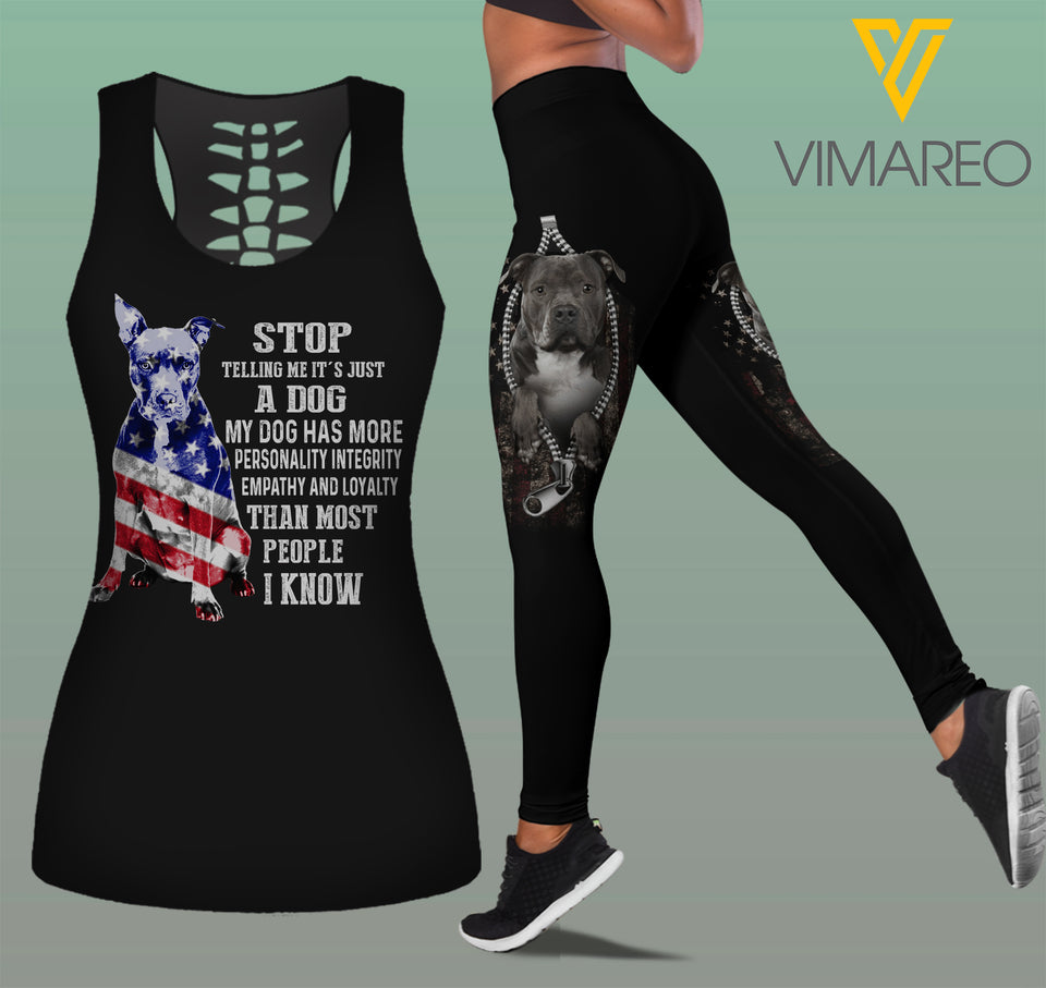 PITBULL DOG TANKTOP/LEGGING 3D PRINTED