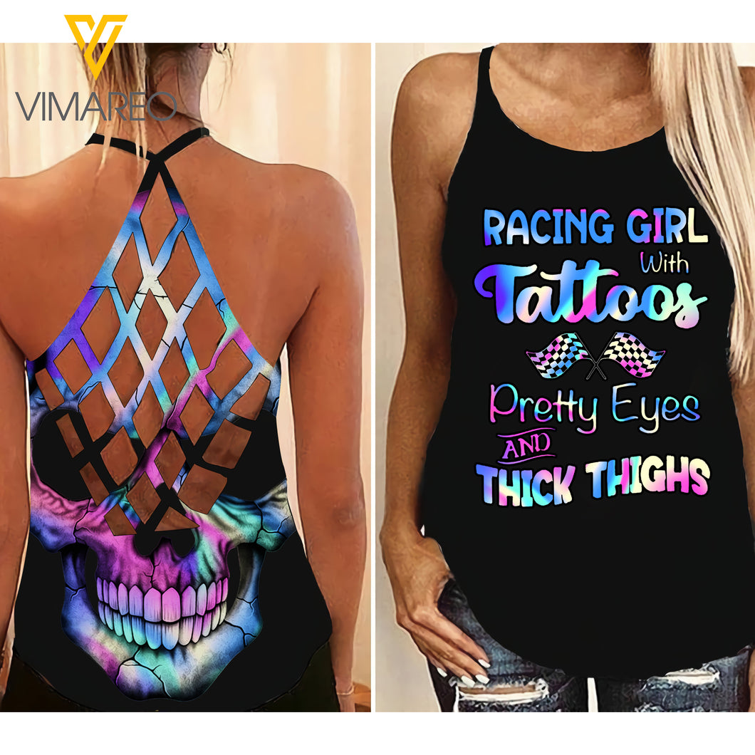 RACING GIRL CRISS-CROSS TANK TOP LEGGING